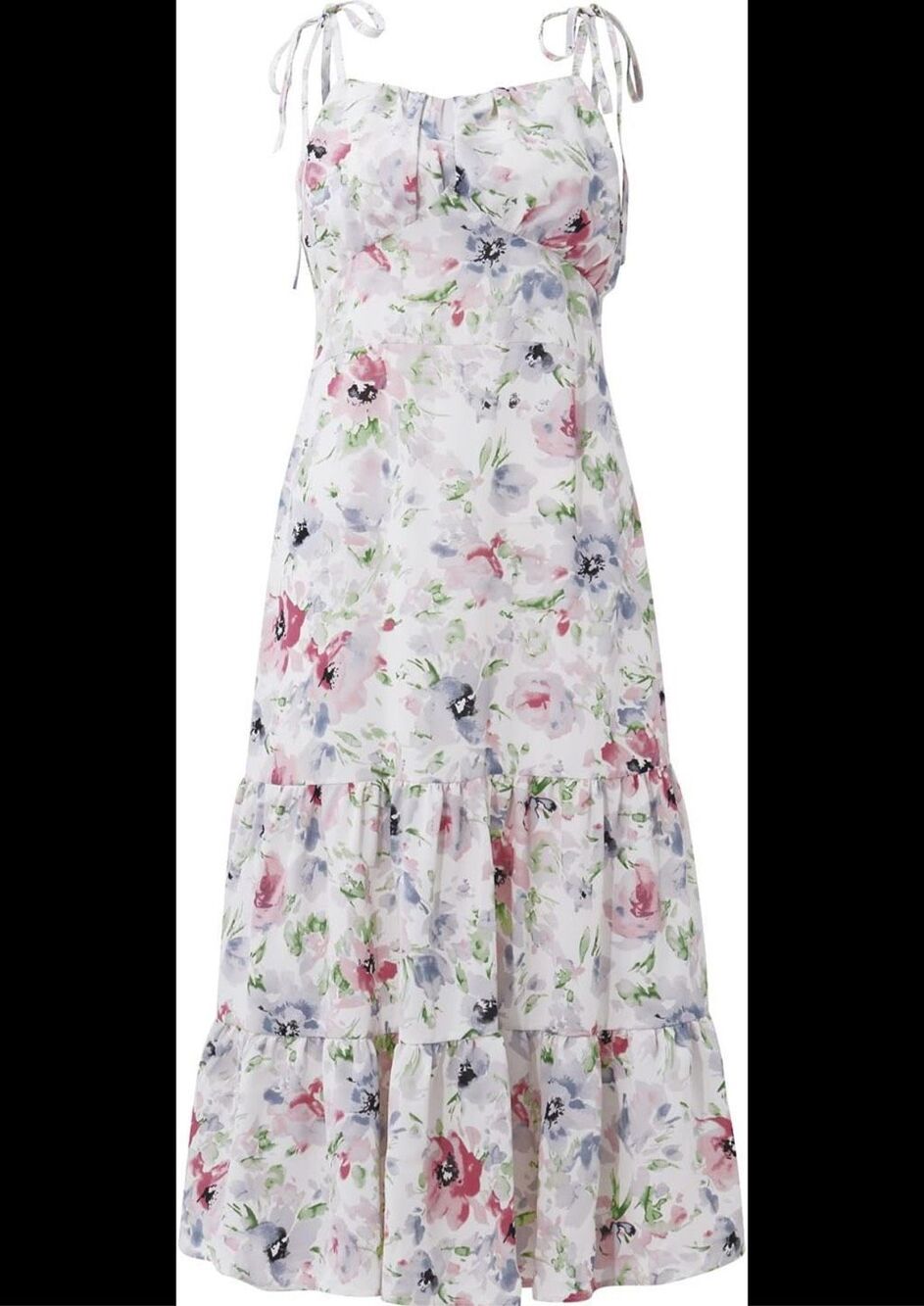 Lulus Floral tiered midi dress size medium